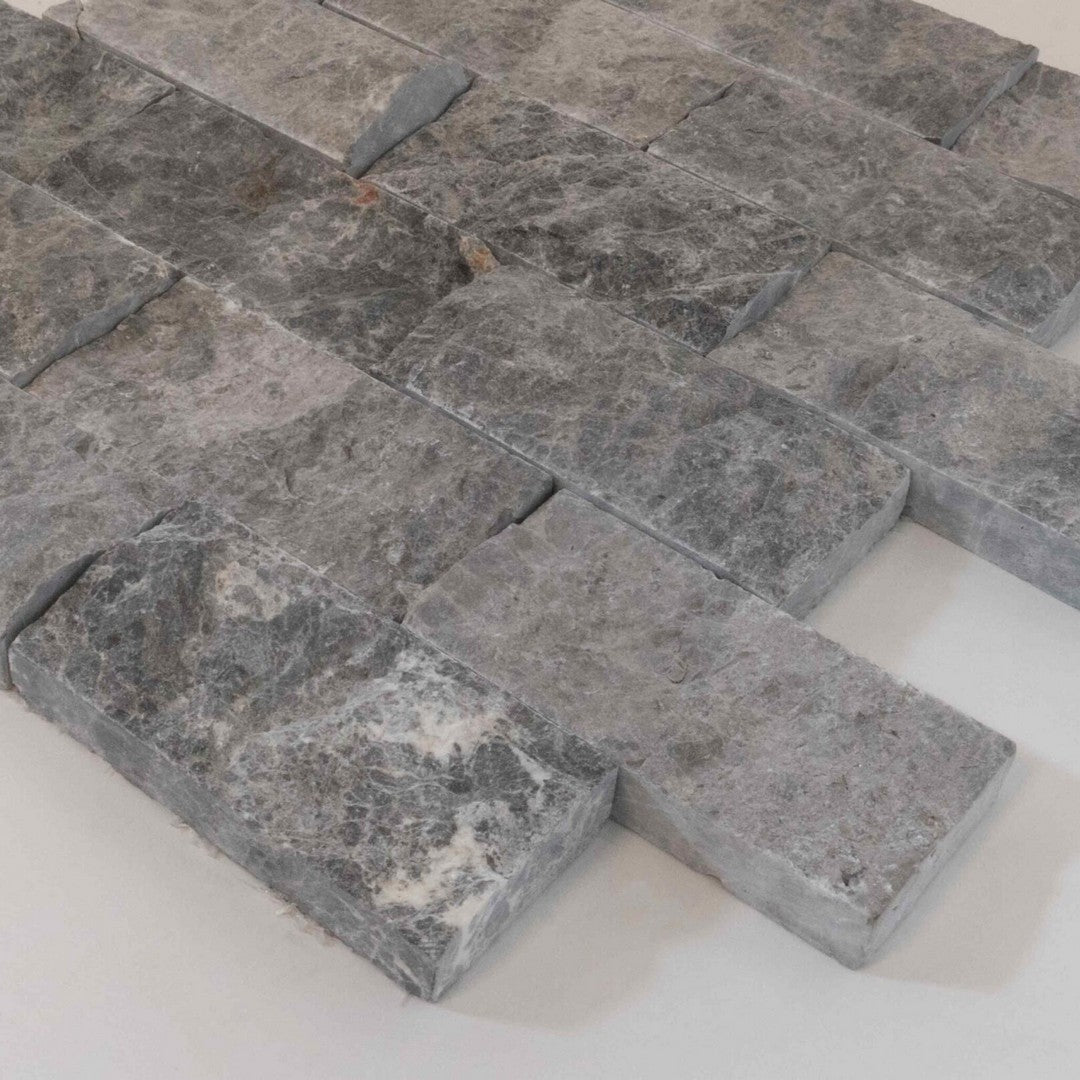 Keystone 12" x 12" Cleopatra Gray Split Face Natural Stone Mosaic-Cleopatra Gray