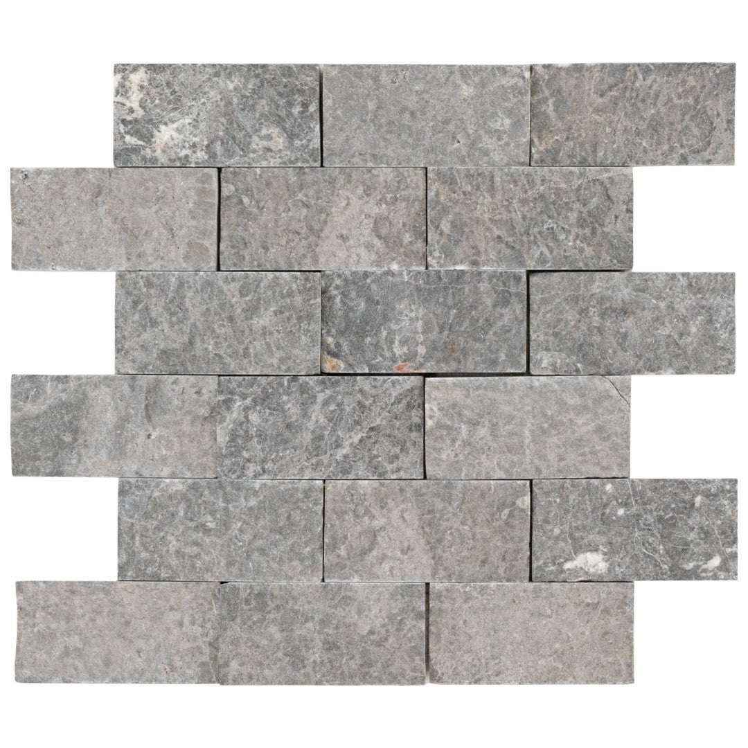 Keystone 12" x 12" Cleopatra Gray Split Face Natural Stone Mosaic