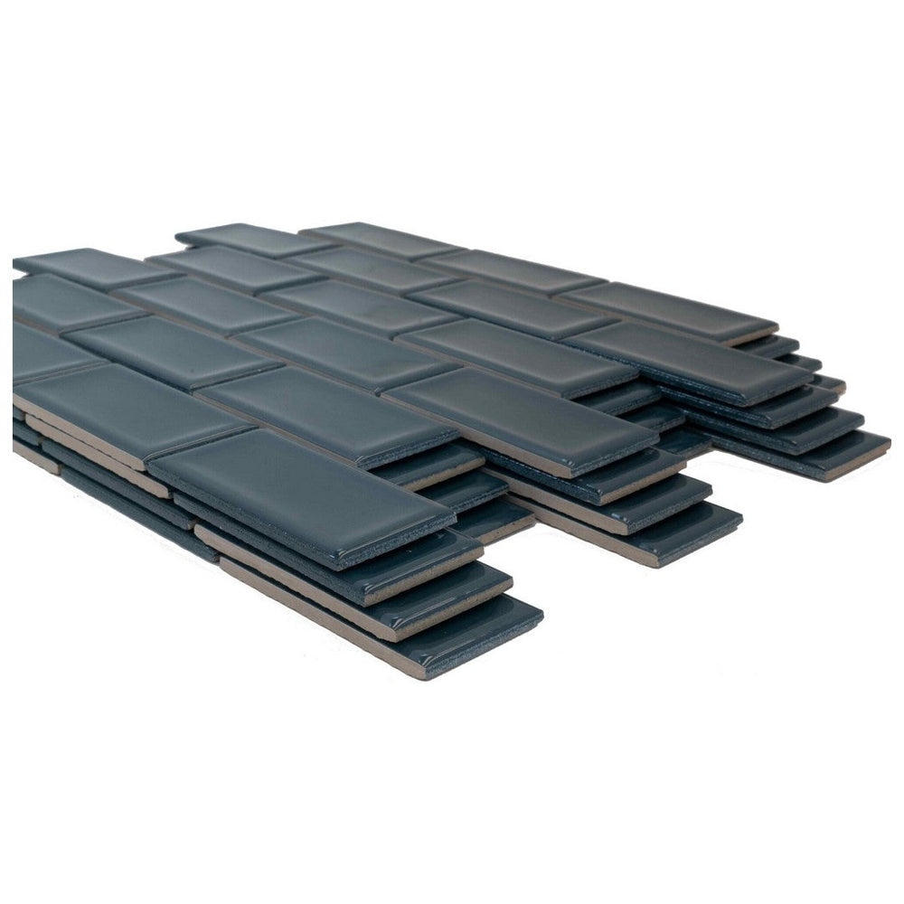 Keystone 12" x 12" Twins Glossy Porcelain Mosaic-Oceano