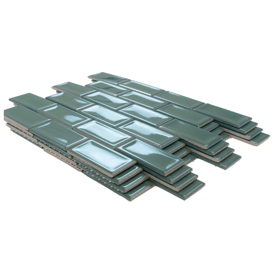 Keystone 12" x 12" Twins Glossy Porcelain Mosaic-Ginepro