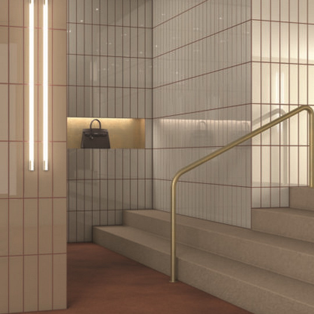 Keystone 4" x 16" Cromia No.2 Polished Ceramic Wall Tile-White