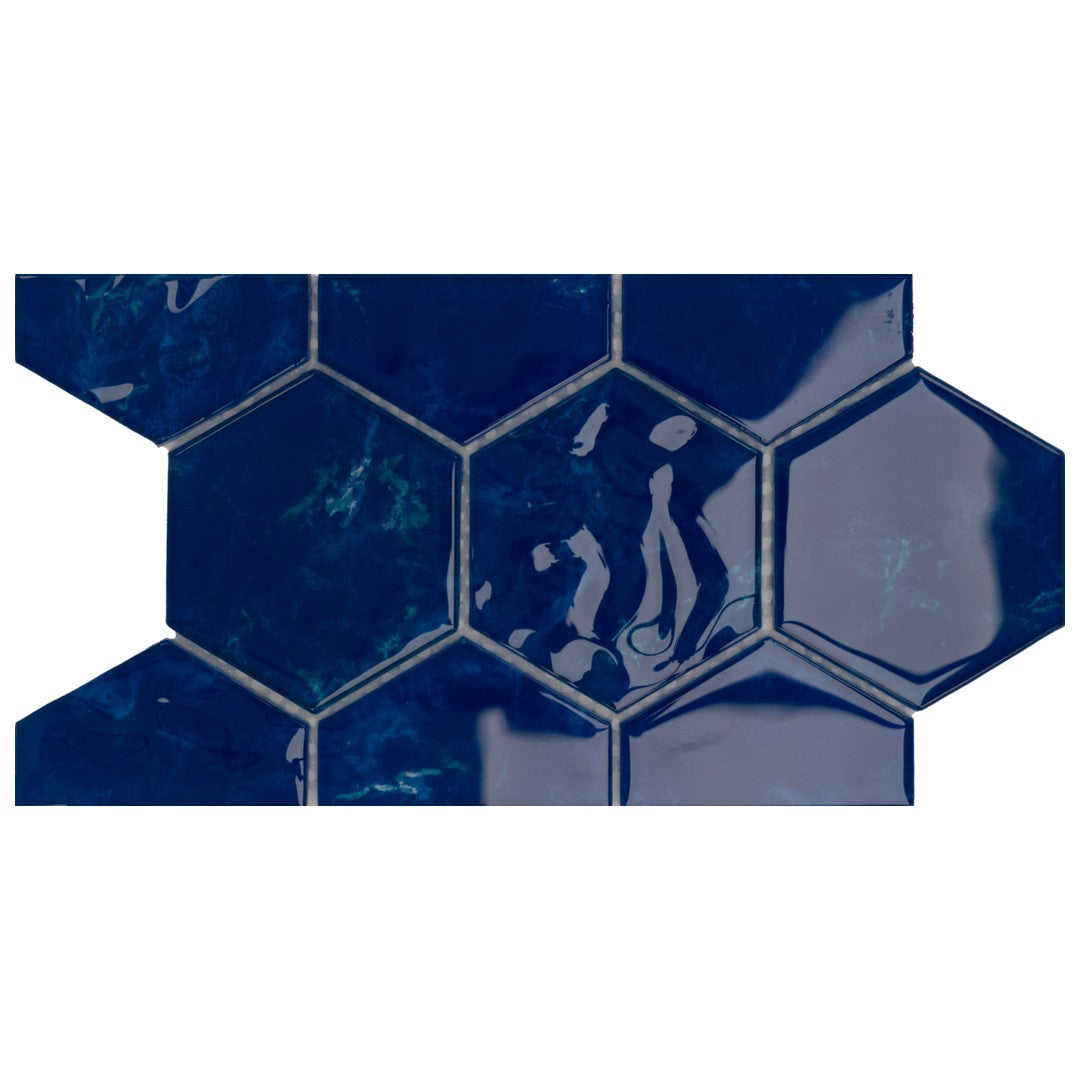 Keystone 12" x 12" Hexagon Glass 3" Hexagon Mosaic