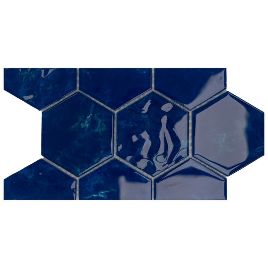 Keystone 12" x 12" Hexagon Glass 3" Hexagon Mosaic