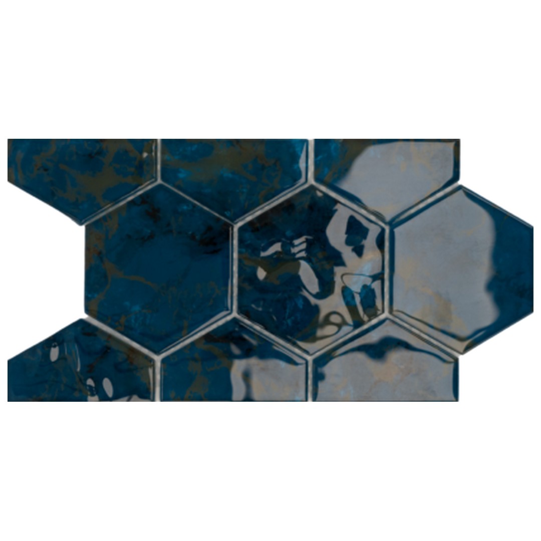 Keystone 12" x 12" Hexagon Glass 3" Hexagon Mosaic