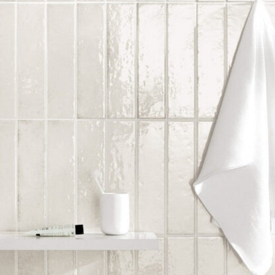 Keystone 3" x 12" Oxida Glossy Porcelain Wall Tile-White