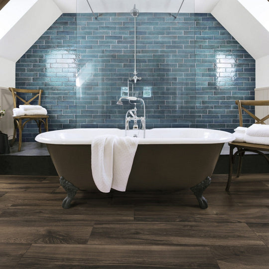 Keystone 3" x 12" Oxida Glossy Porcelain Wall Tile-Blue