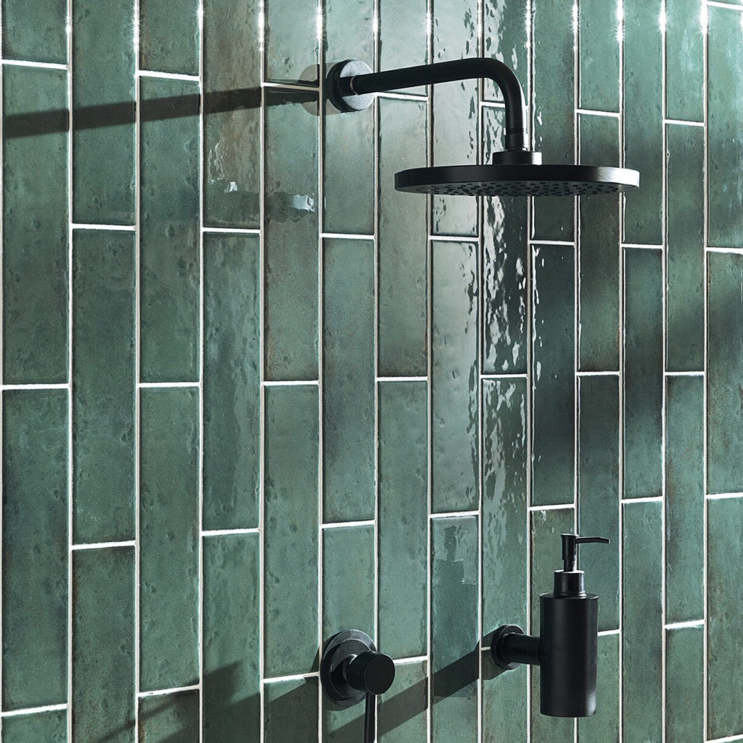 Keystone 3" x 12" Oxida Glossy Porcelain Wall Tile-Green