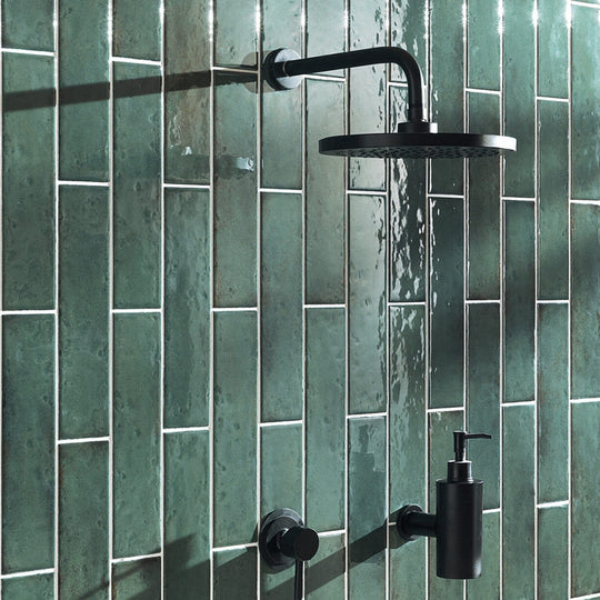 Keystone 3" x 12" Oxida Glossy Porcelain Wall Tile-Green