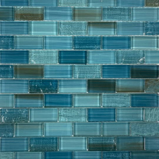 Keystone 12" x 12" Caribbean Glass Mosaic-Currents