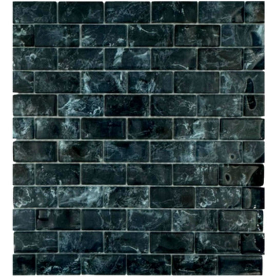 Keystone 12" x 12" Midnight Glass Mosaic-Onyx