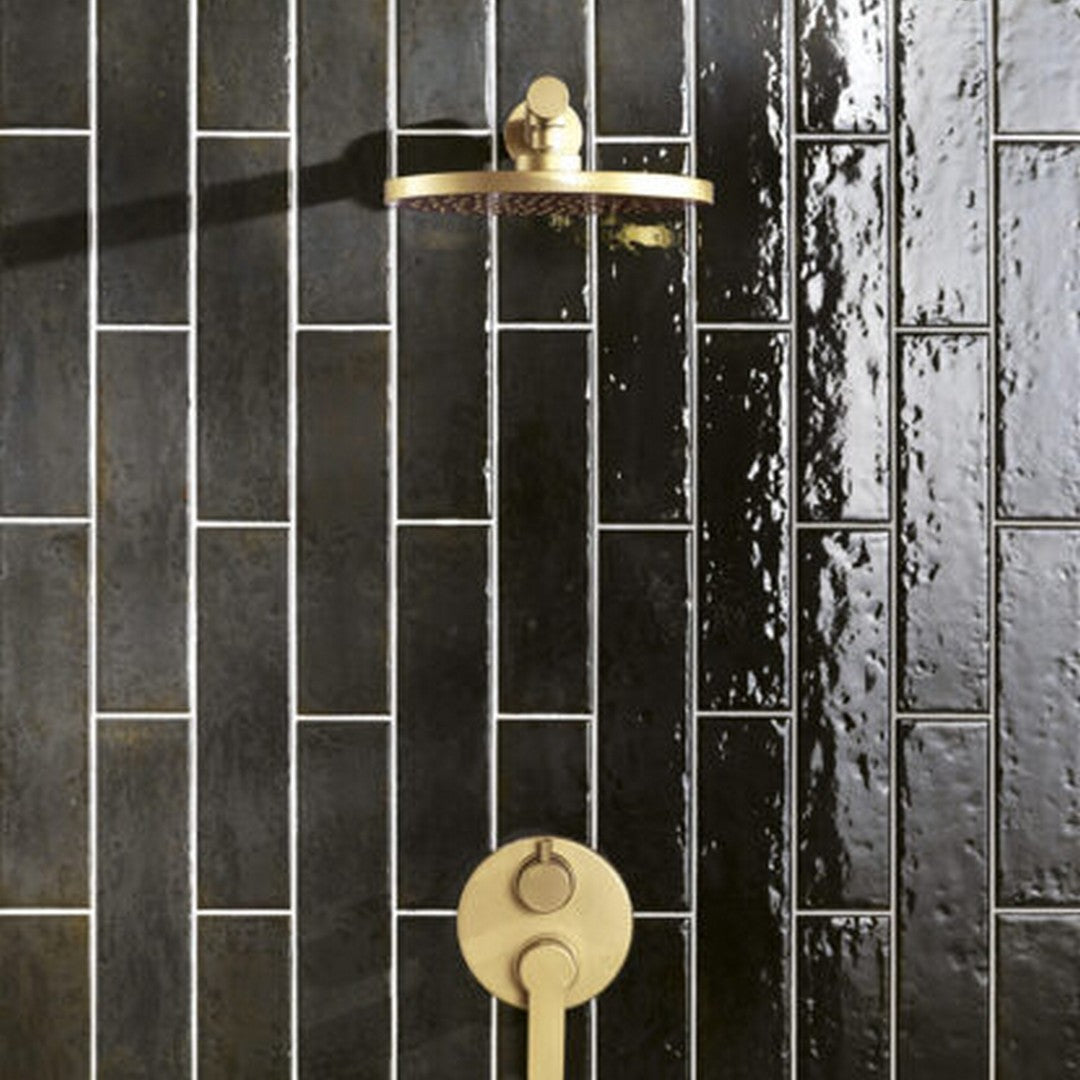 Keystone 3" x 12" Oxida Glossy Porcelain Wall Tile-Black