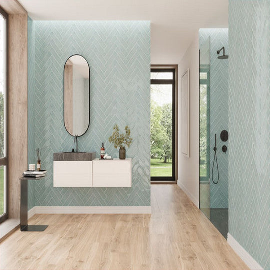 Maniscalco-Stone-3-x-12-Kaleidoscope-Glossy-Ceramic-Undulated-Tile-Emerald