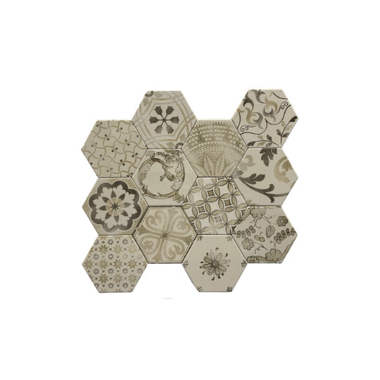 Keystone 6" Examatt Decora Matte Porcelain Hexagon Tile
