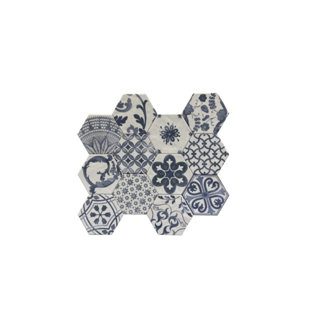 Keystone 6" Examatt Decora Matte Porcelain Hexagon Tile