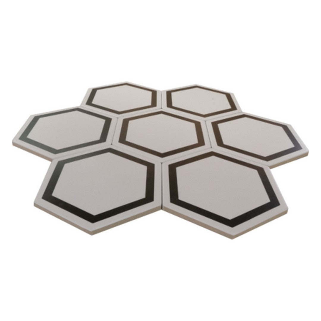 Keystone 6" Examatt Decora Matte Porcelain Hexagon Tile-Exatarget Bianco