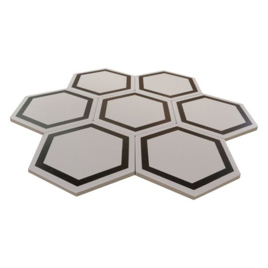 Keystone 6" Examatt Decora Matte Porcelain Hexagon Tile-Exatarget Bianco