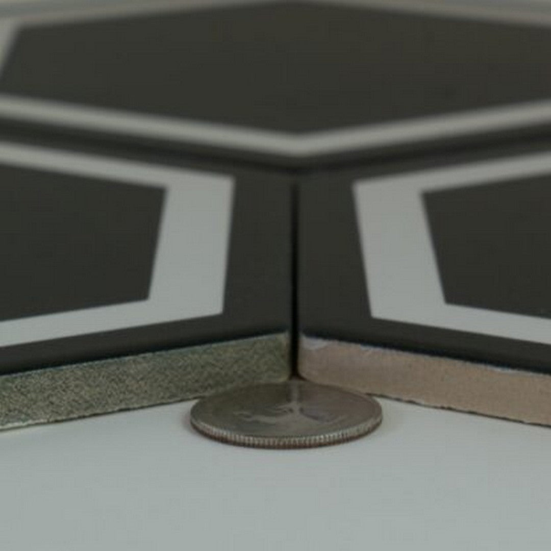 Keystone 6" Examatt Decora Matte Porcelain Hexagon Tile-Exatarget Nero