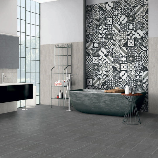 Keystone 12" x 24" City Matte Porcelain Floor Tile-Bruxelles