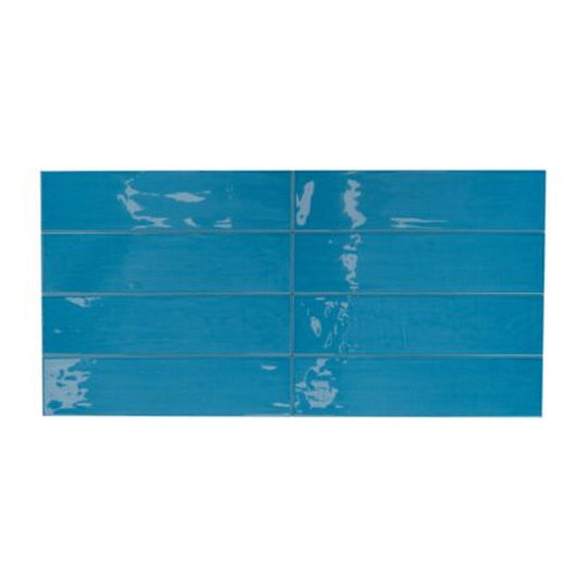 Keystone 4" x 16" Joy Glossy Ceramic Wall Tile-Azure