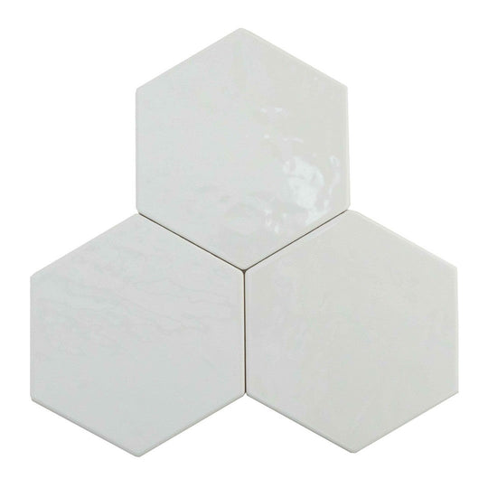 Keystone 6" Exabright Glossy Ceramic Hexagon Tile