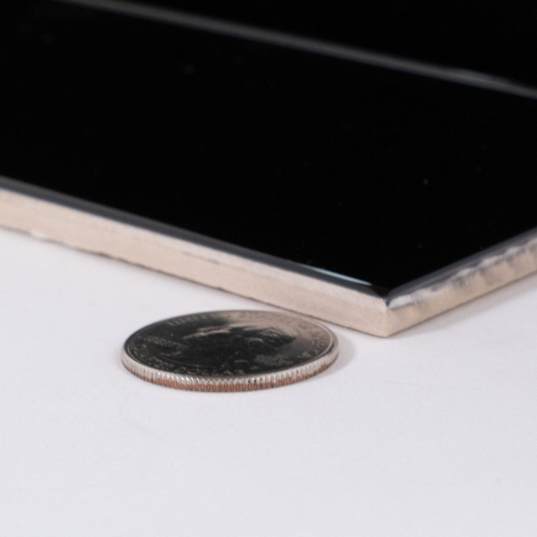 Keystone 3" x 6" Diamante Polished Ceramic Wall Tile-Nero