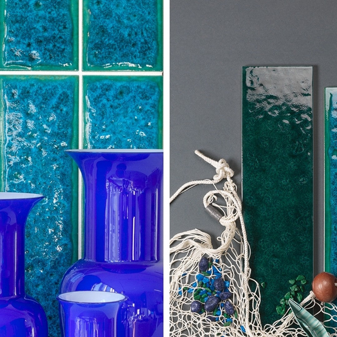 Keystone 4" x 16" Micronesia Glossy Ceramic Wall Tile-Green