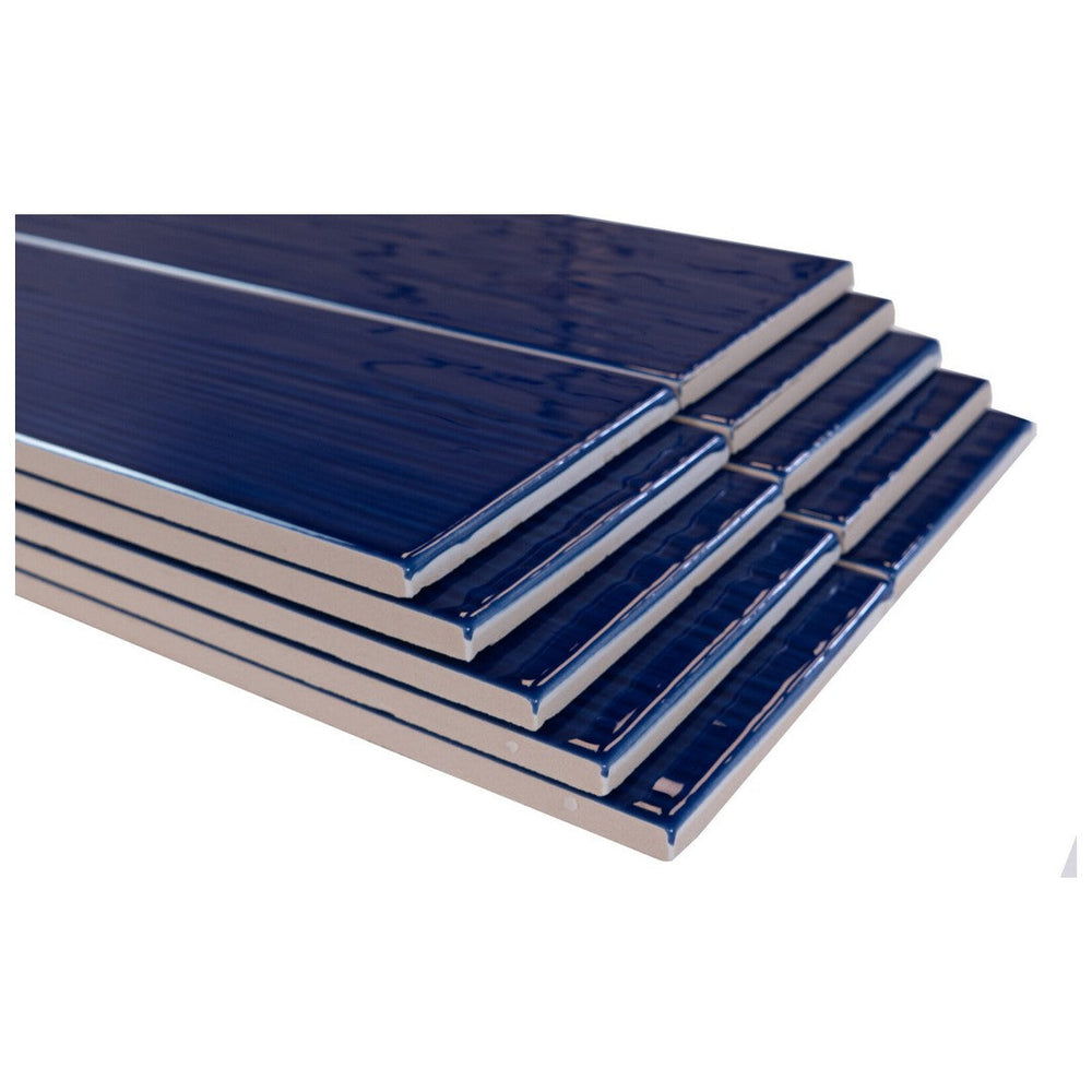 Keystone 4" x 16" Paintboard Glossy Ceramic Wall Tile-Blue
