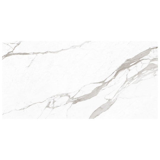 Keystone 24" x 48" Statuario Superiore Polished Porcelain Floor Tile