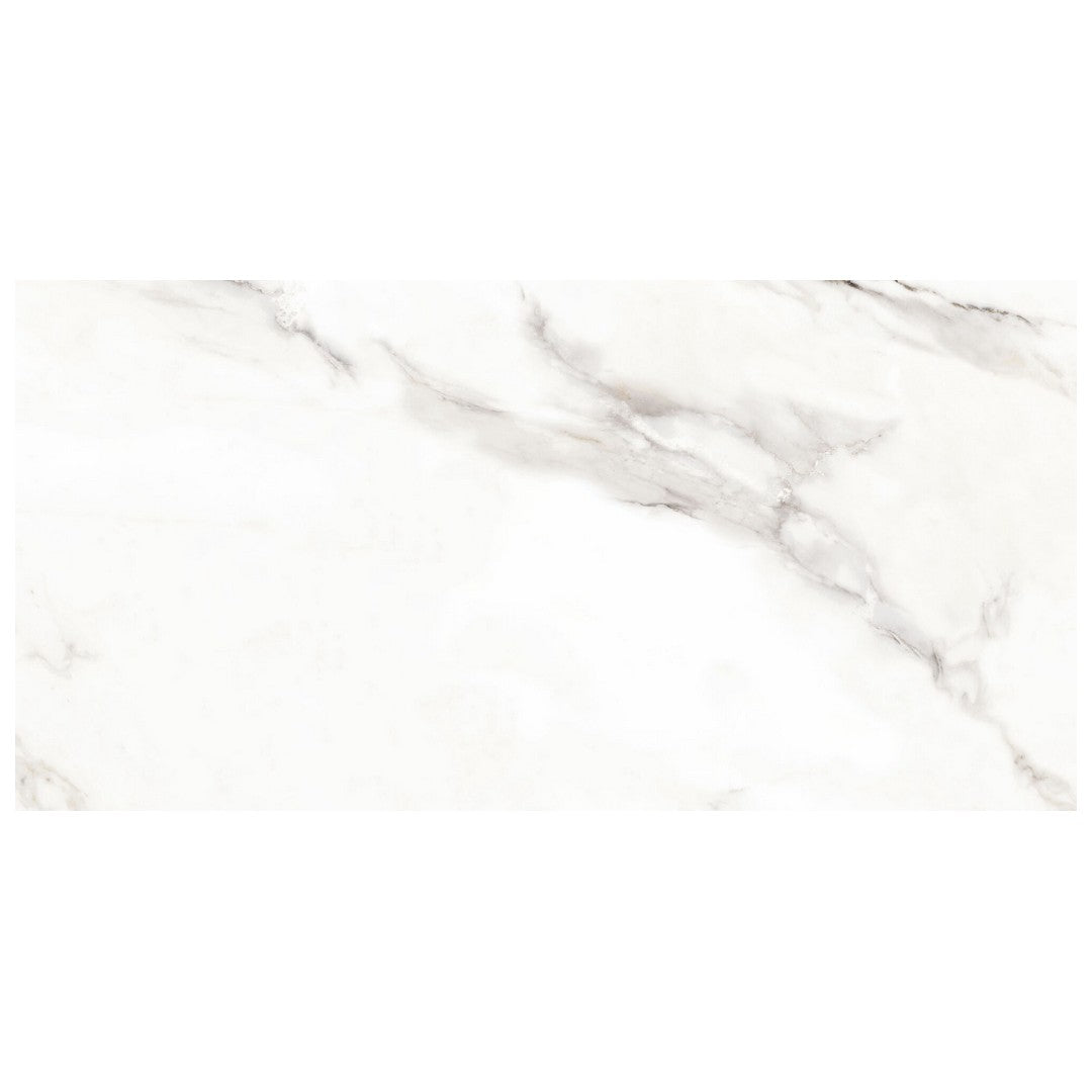 Keystone 24" x 48" Calacatta Polished Porcelain Floor Tile