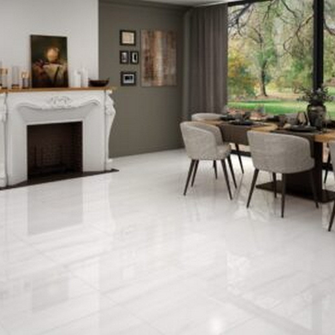 Keystone 12" x 24" Ontario Polished Porcelain Floor Tile-Blanco