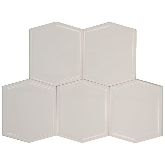 Keystone 5" x 6" Frame Polished Ceramic Wall Tile-White