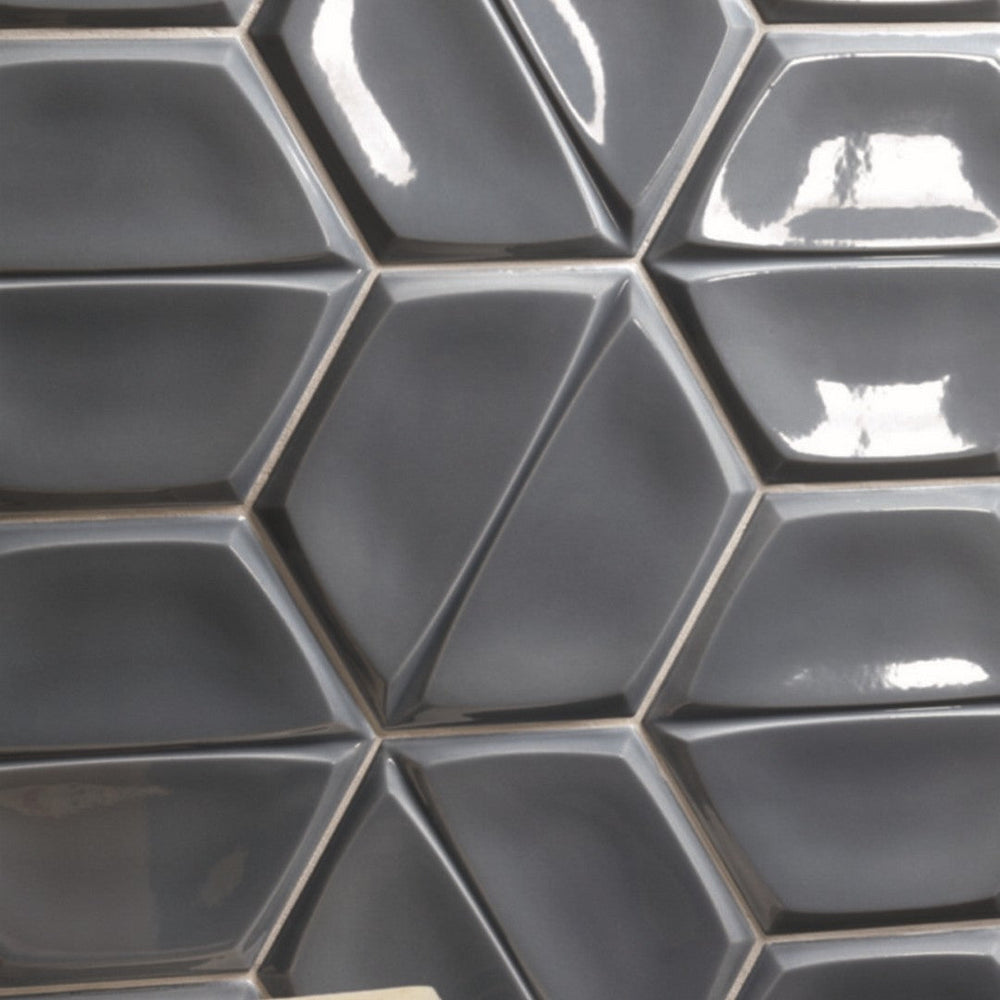 Keystone 7" Magnolia Glossy Ceramic Hexagon Tile-Storm