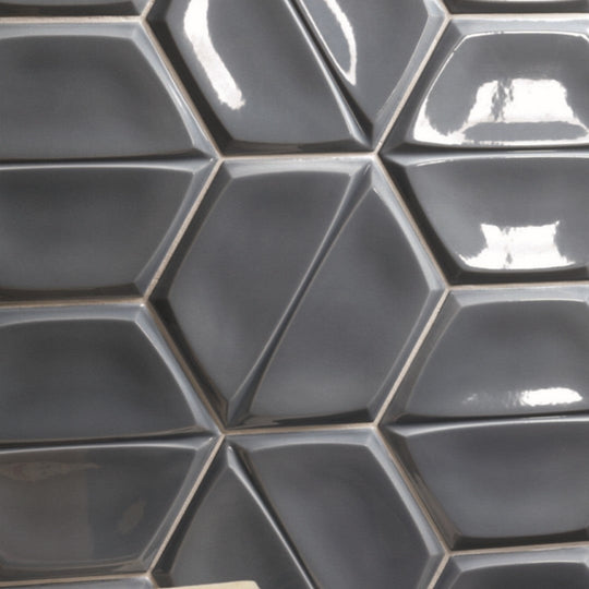 Keystone 7" Magnolia Glossy Ceramic Hexagon Tile-Storm