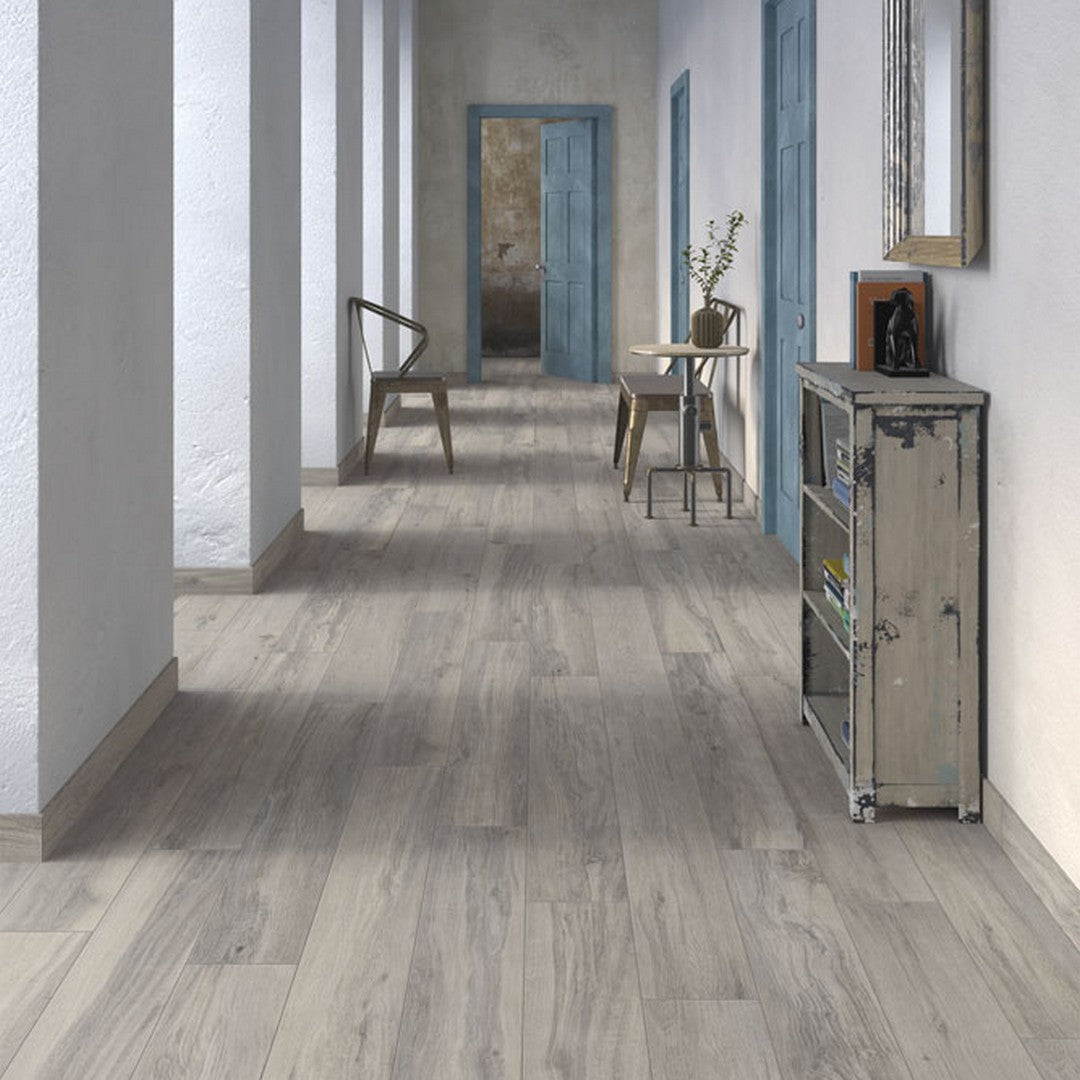 Keystone 8" x 48" Klima Matte Porcelain Floor Tile-Gray