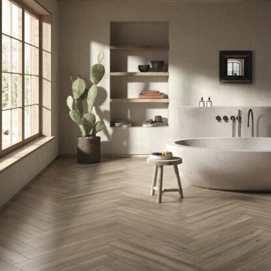 Keystone 8" x 48" Firenze Matte Porcelain Floor Tile-Tortora