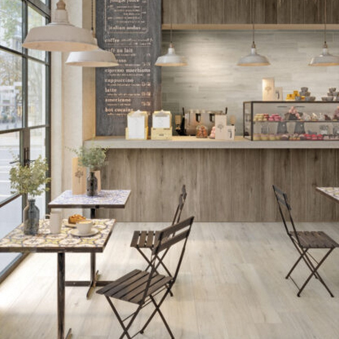 Keystone 8" x 48" Firenze Matte Porcelain Floor Tile-Biancato