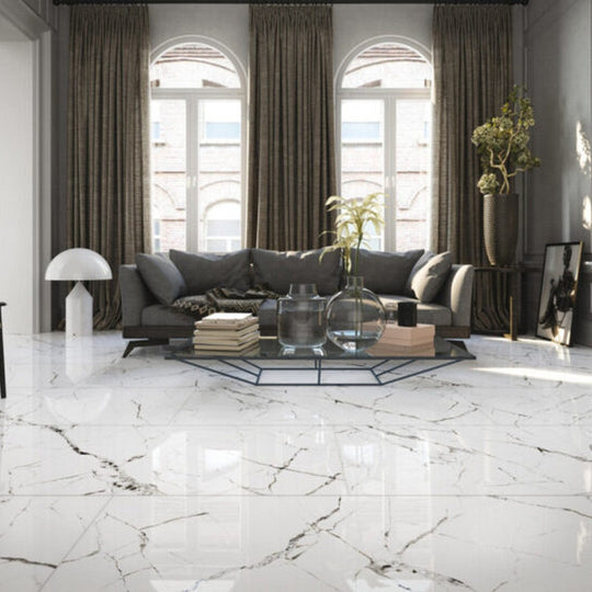 Keystone 24" x 48" Reverse Polished Porcelain Floor Tile-Arctic