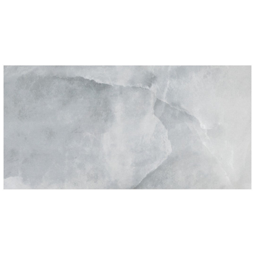 Keystone 24" x 48" Onyx Grey Polished Porcelain Floor Tile