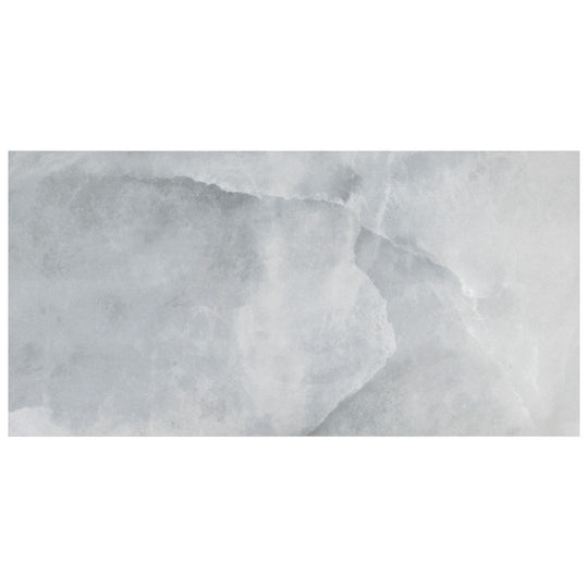 Keystone 24" x 48" Onyx Grey Polished Porcelain Floor Tile