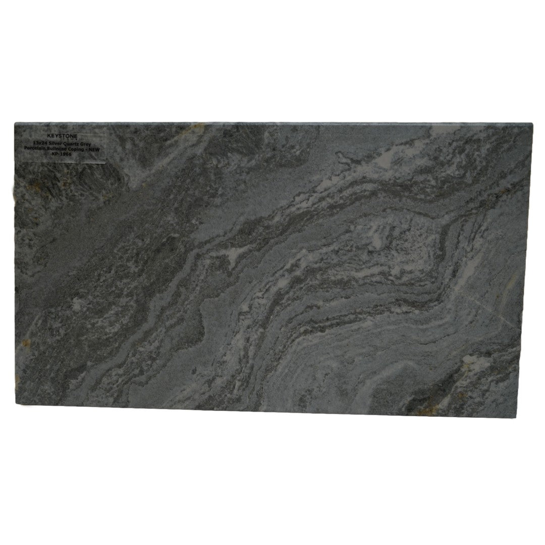 Keystone 13" x 24" Silver Quartz Porcelain Bullnose Coping