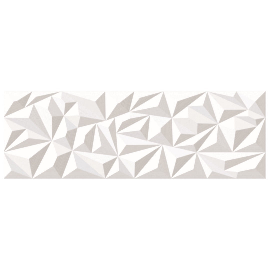 Keystone 12" x 36" Blanco Deco Brillo Ceramic Wall Tile