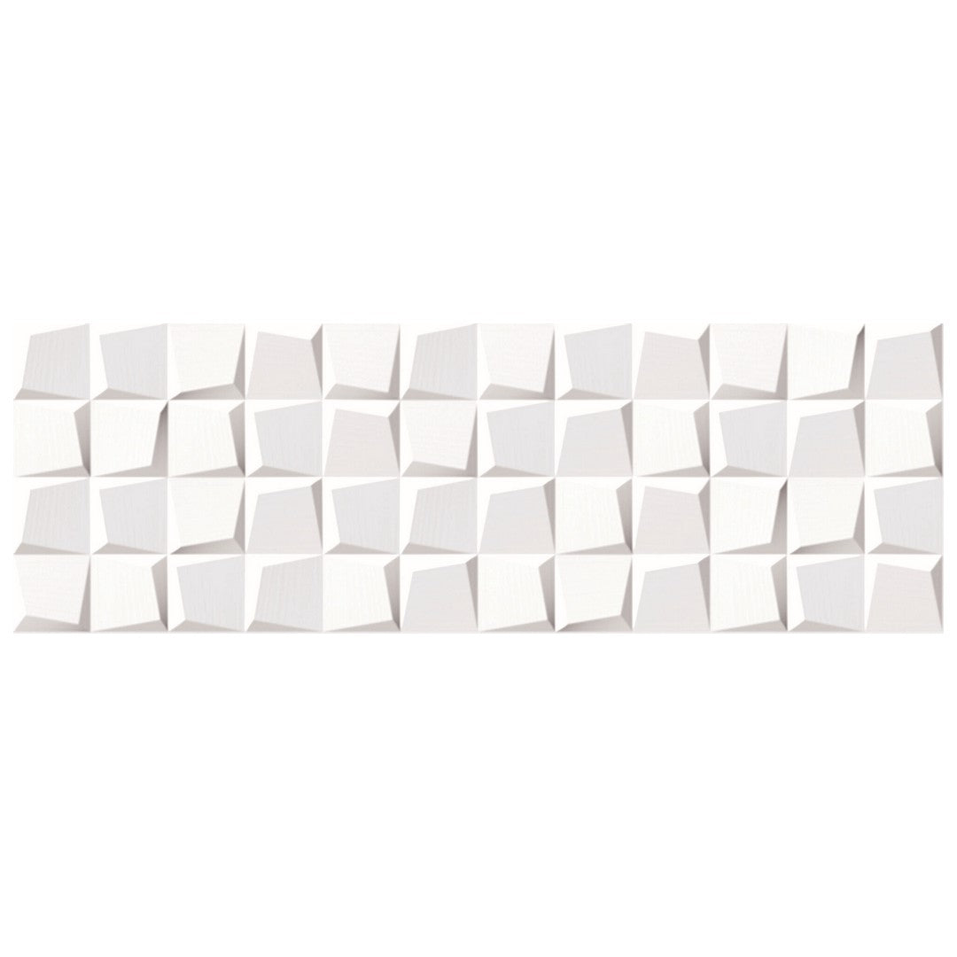 Keystone 12" x 36" Blanco Deco Brillo Ceramic Wall Tile