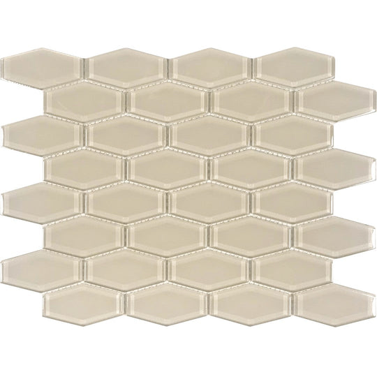 Tesoro 9.5" x 11.5" Earth Glossy Hexagon Glass Mosaic