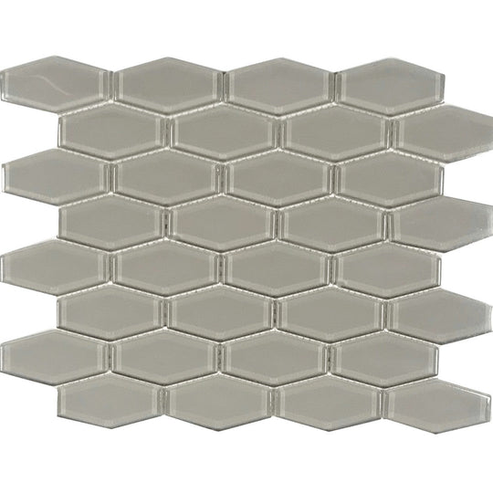 Tesoro 9.5" x 11.5" Earth Glossy Hexagon Glass Mosaic