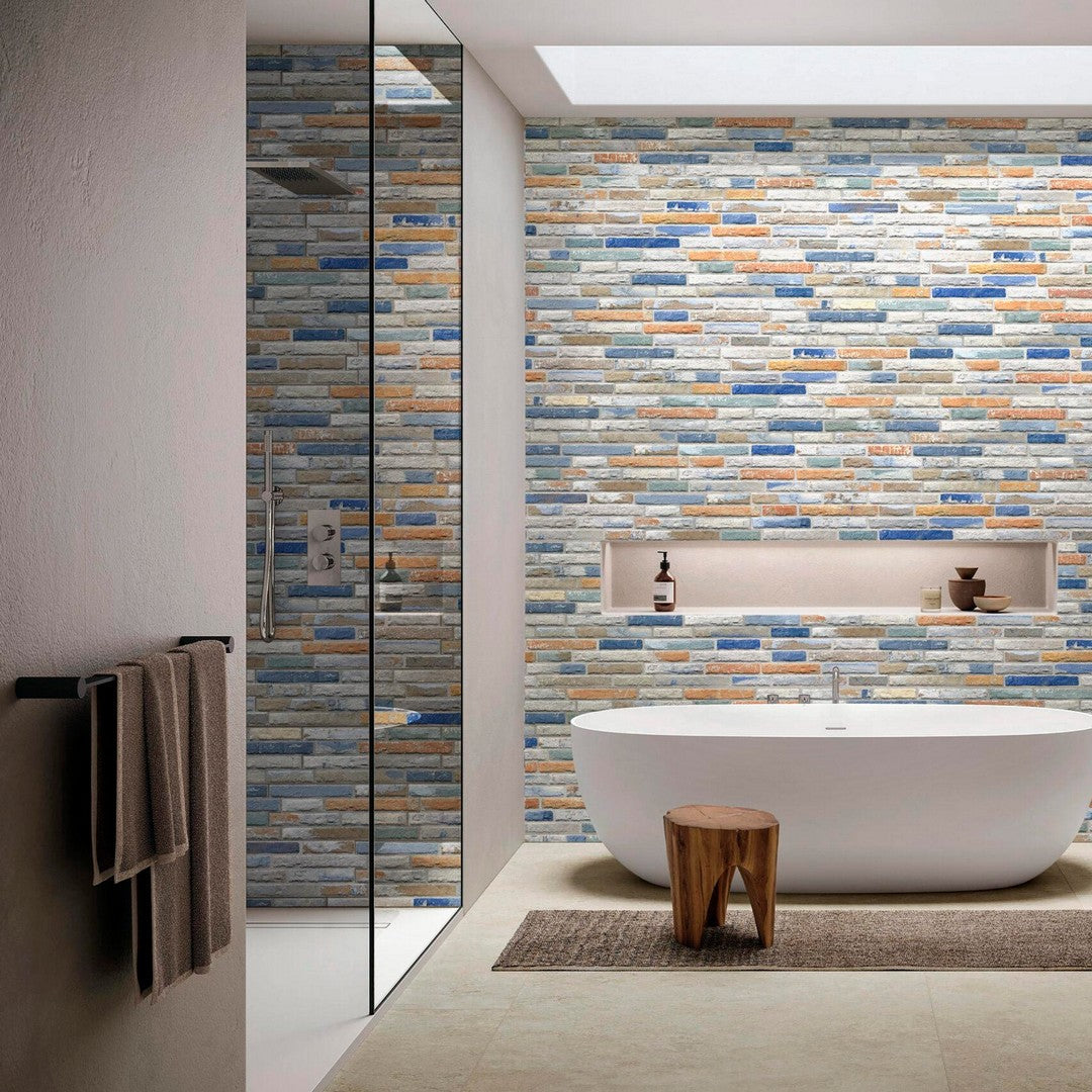 Tesoro-6.25-x-15.25-Industrial-Interlocking-Porcelain-Tile-Rainbow