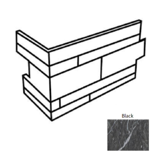 Tesoro 10.6" x 6.25" x 4.25" + 7.25" x 6.75" x 6.25" Marmi Porcelain Ledgerstone Corner ( 6 Pcs Set )
