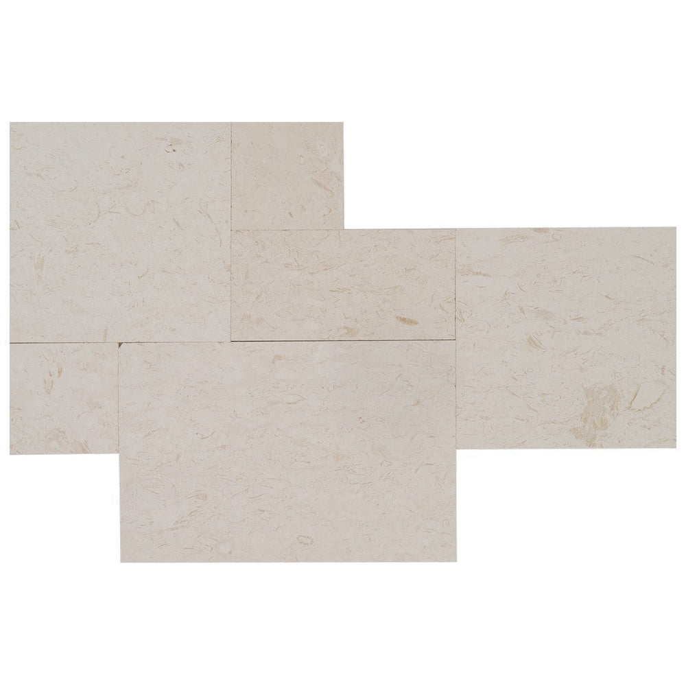 Keystone Shell Beach Brushed Limestone Versailles Pattern Tile