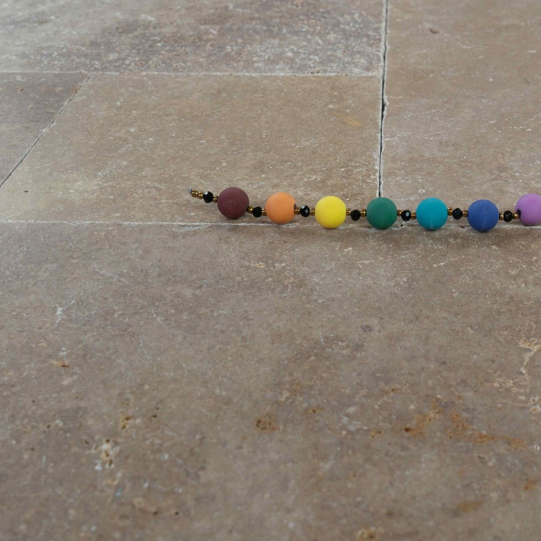 Keystone American Chestnut Tumbled Travertine Versailles Pattern Tile-American Chestnut