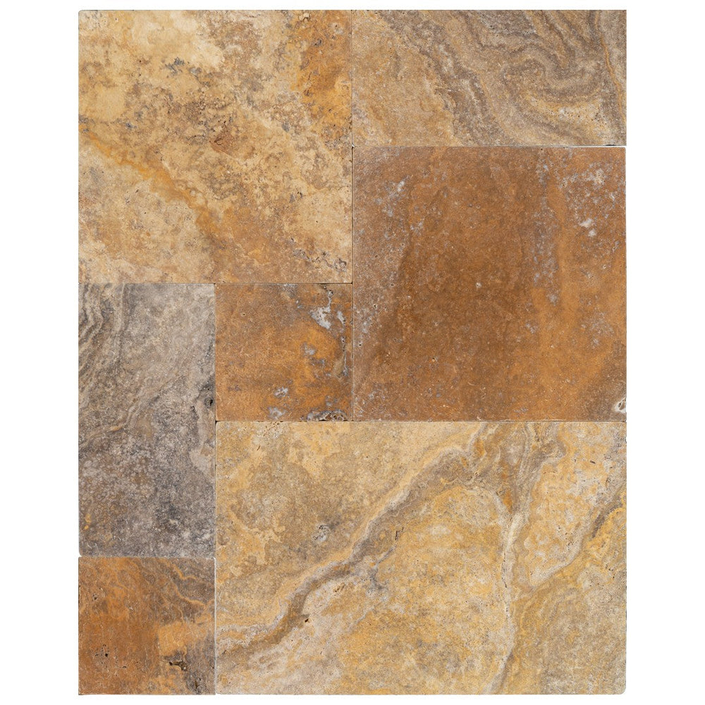 Keystone Escabesa Tumbled Travertine Versailles Pattern Tile