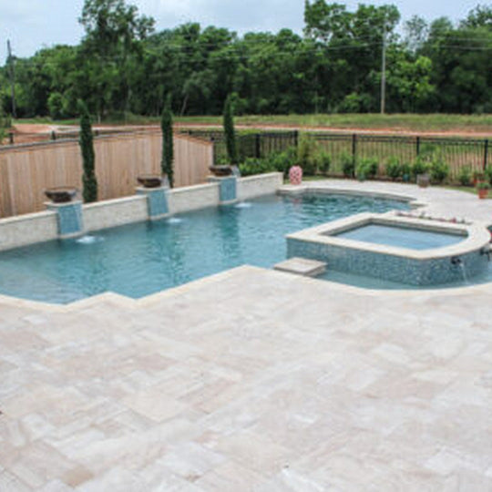 Keystone Extra Light Tumbled Travertine Versailles Pattern Tile-Extra Light